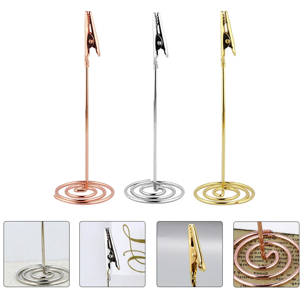 Stainless Steel Message Clip Multipurpose Note Clips Bracket Three-colour Cards Cord