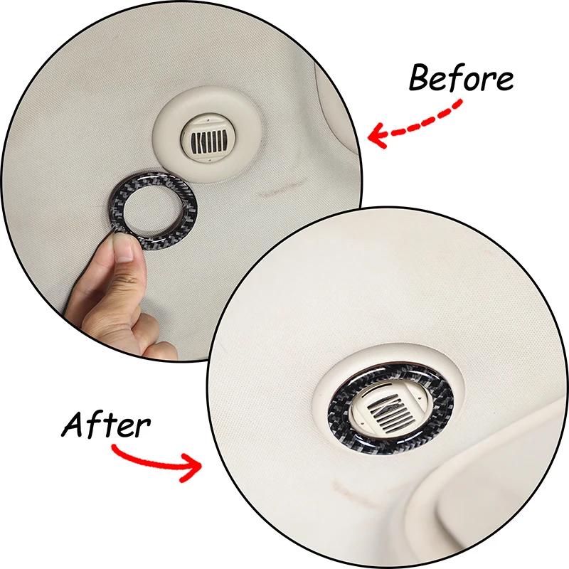 

For Hummer H3 2005-2009 Car Roof Microphone Decorative Frame Sticker Soft Carbon Fiber Interior Accessories