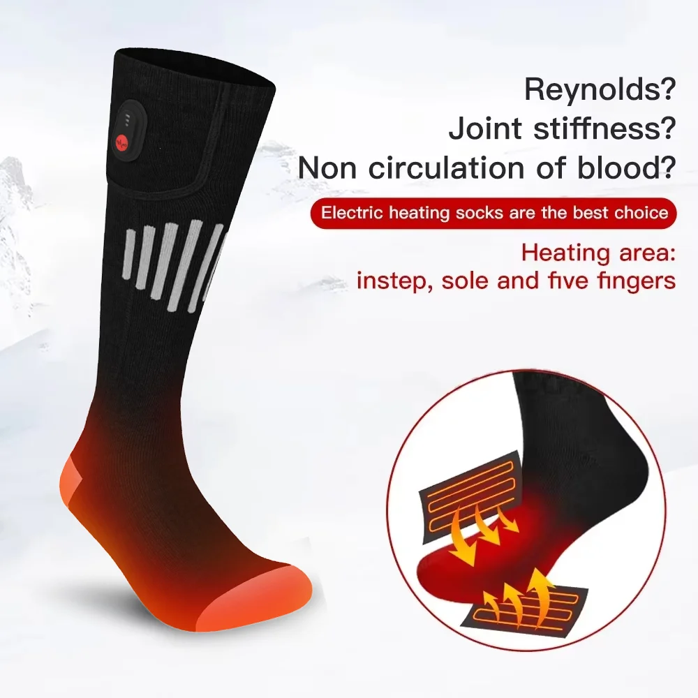 Heated Socks Winter Warm Snowmobile Skiing Heated Socks With Battery Case Outdoor Sport Thermal Heated Foot Warmer Ski Sports