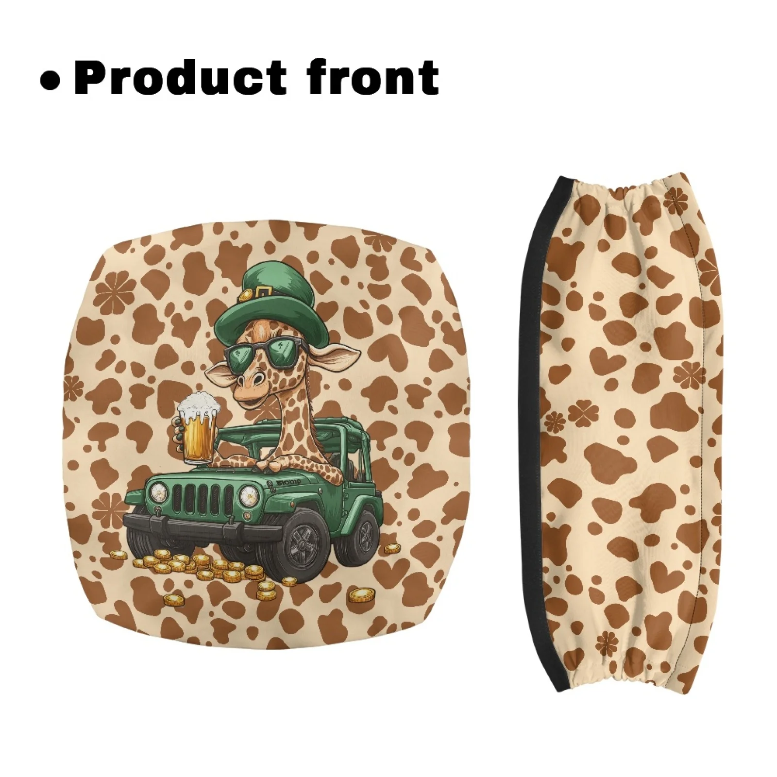 Coloranimal Giraffe Jeep 2PCS Rollator Seat Cover Polyester Walker Cover for Family