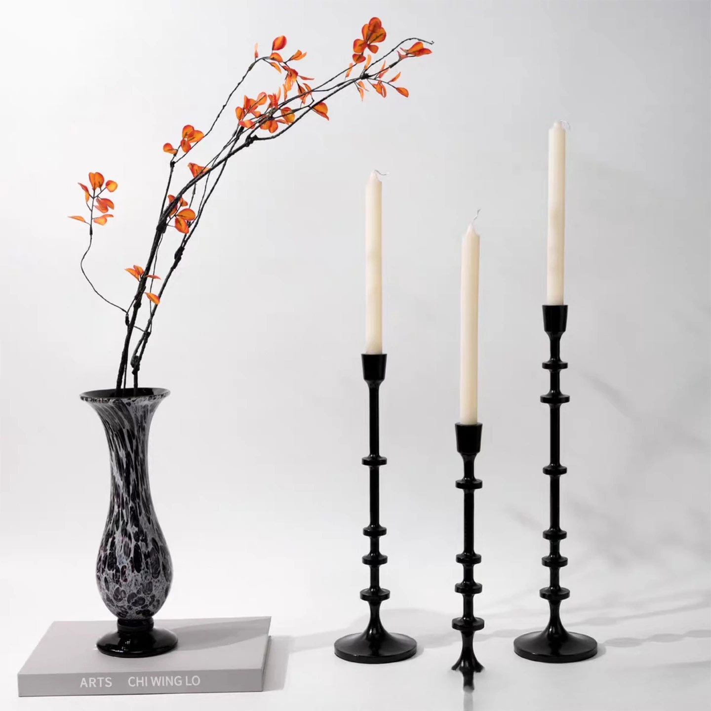 European wrought iron candle holder wedding photo table atmosphere decorative props candle light dinner ornament scented