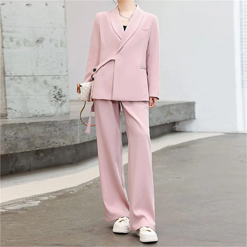 2023 Winter New Women\'s Blazer Set Professional Elegant Office Suit Blazer and Pants 2 Piece Set Business Women Trouser Suits