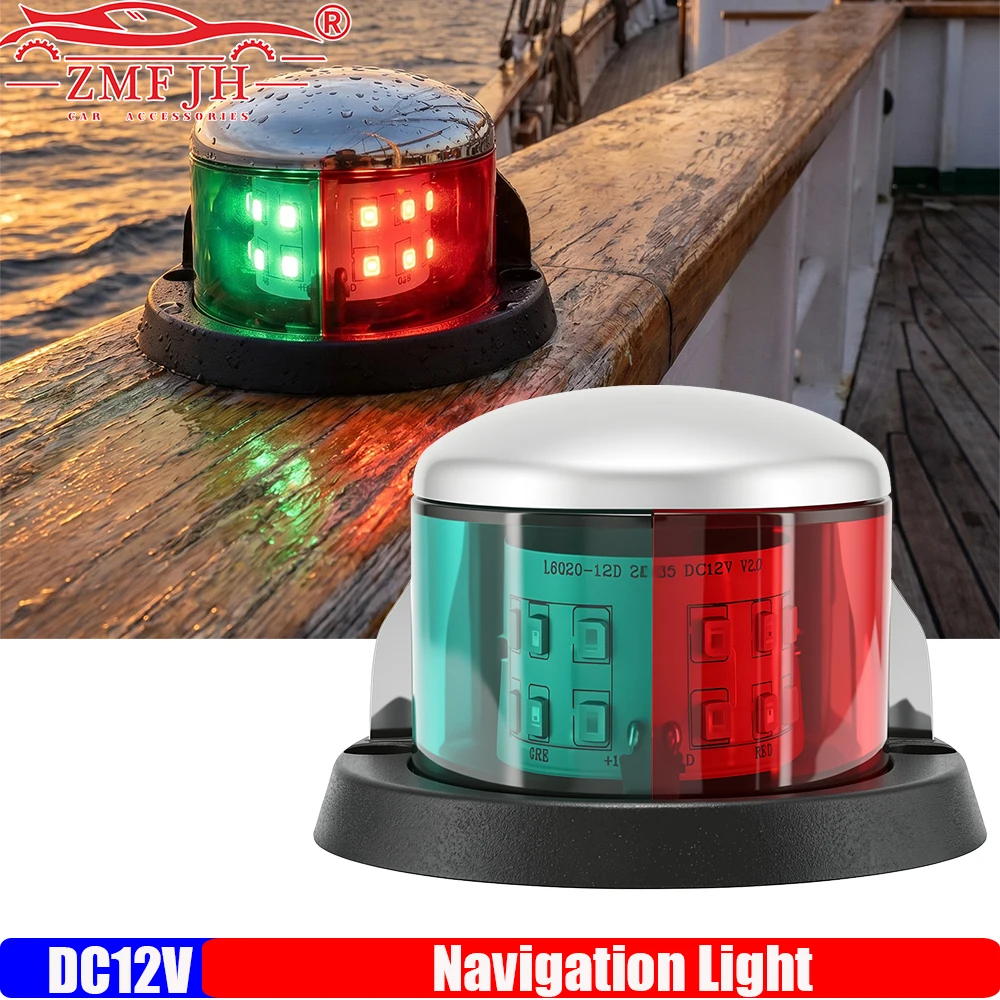 

Red Green LED Boat Navigation Light 12VDC Waterproof Sailing Signal Lamp Marine Yacht Starboard Warning Lights Lamp Boat