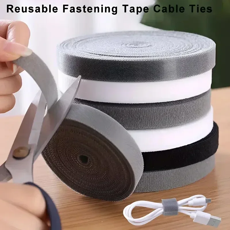 Cable Ties Reusable Loop Bundle Self Adhesive Fastener DIY Accessories Nylon Strap Organizer Clip Wire Holder Management
