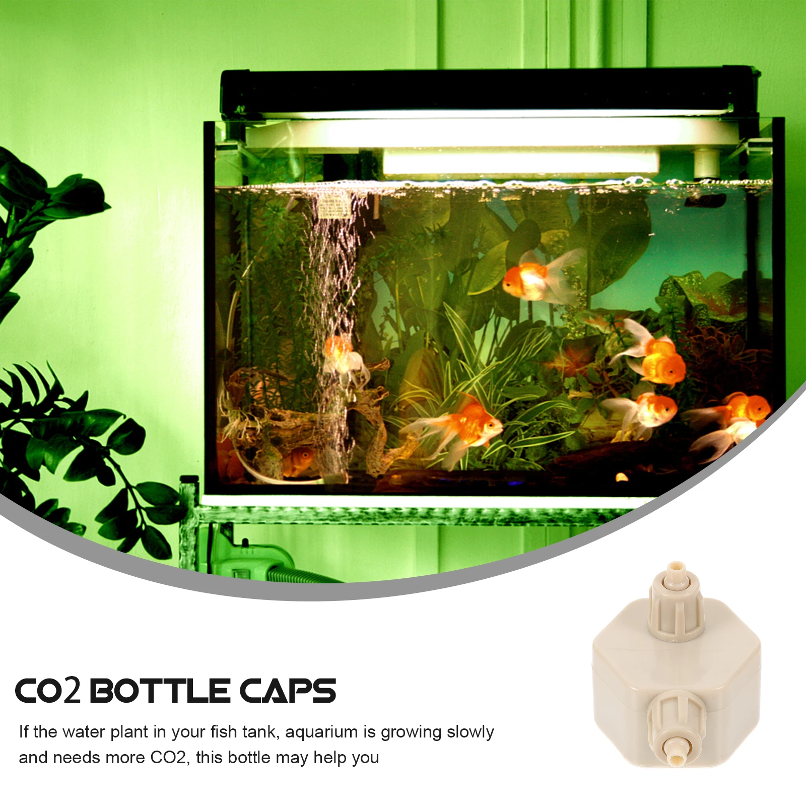 

2pcs Fast Bottle Caps for CO2 Generator Aquarium Accessories Plastic Airtight Screw Lids Portable Lightweight for Beverage