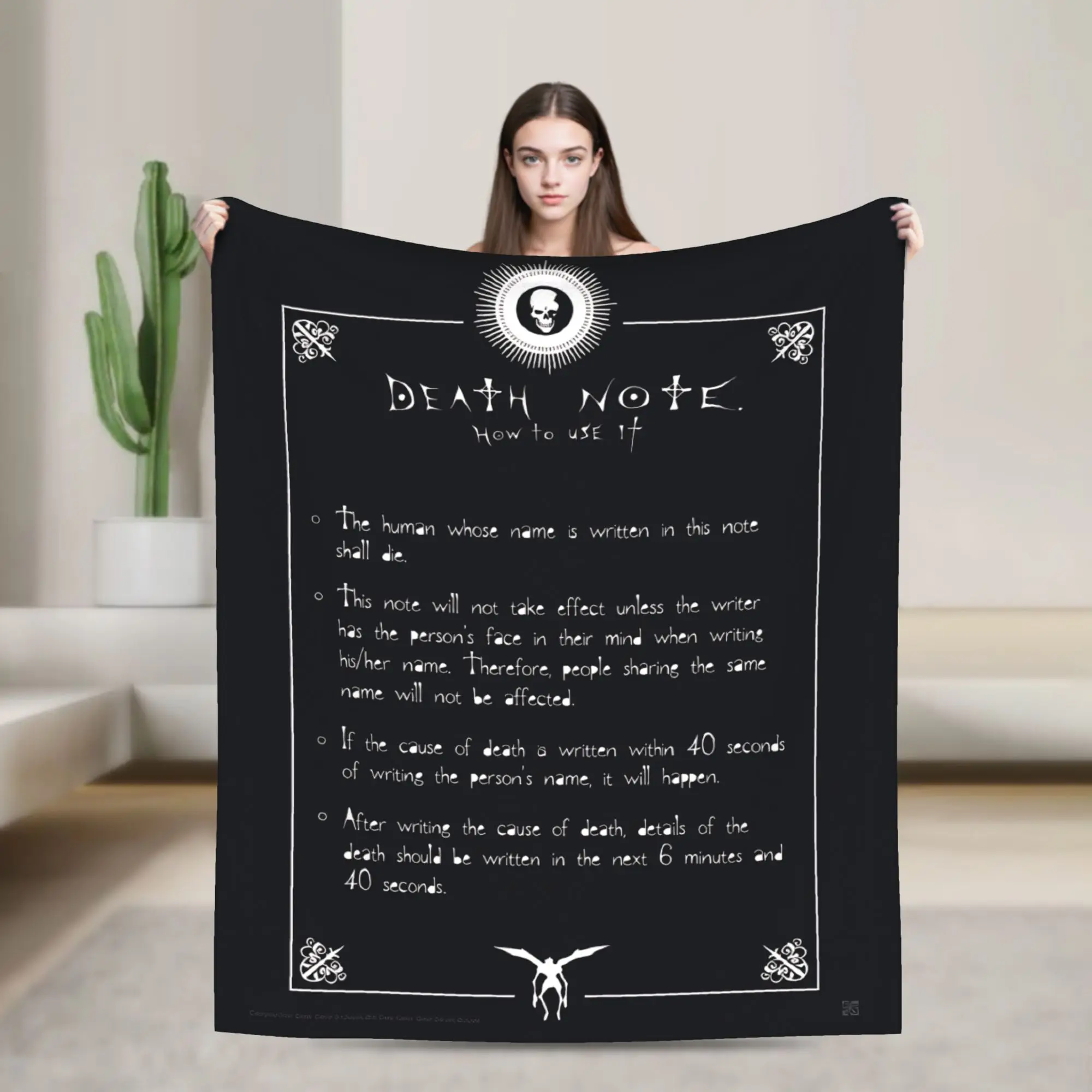 Rules Blanket Quality Warm Soft Death-Notes Throw Blanket Winter Boy Girl Couch Chair Sofa Bed Novelty Bedspread