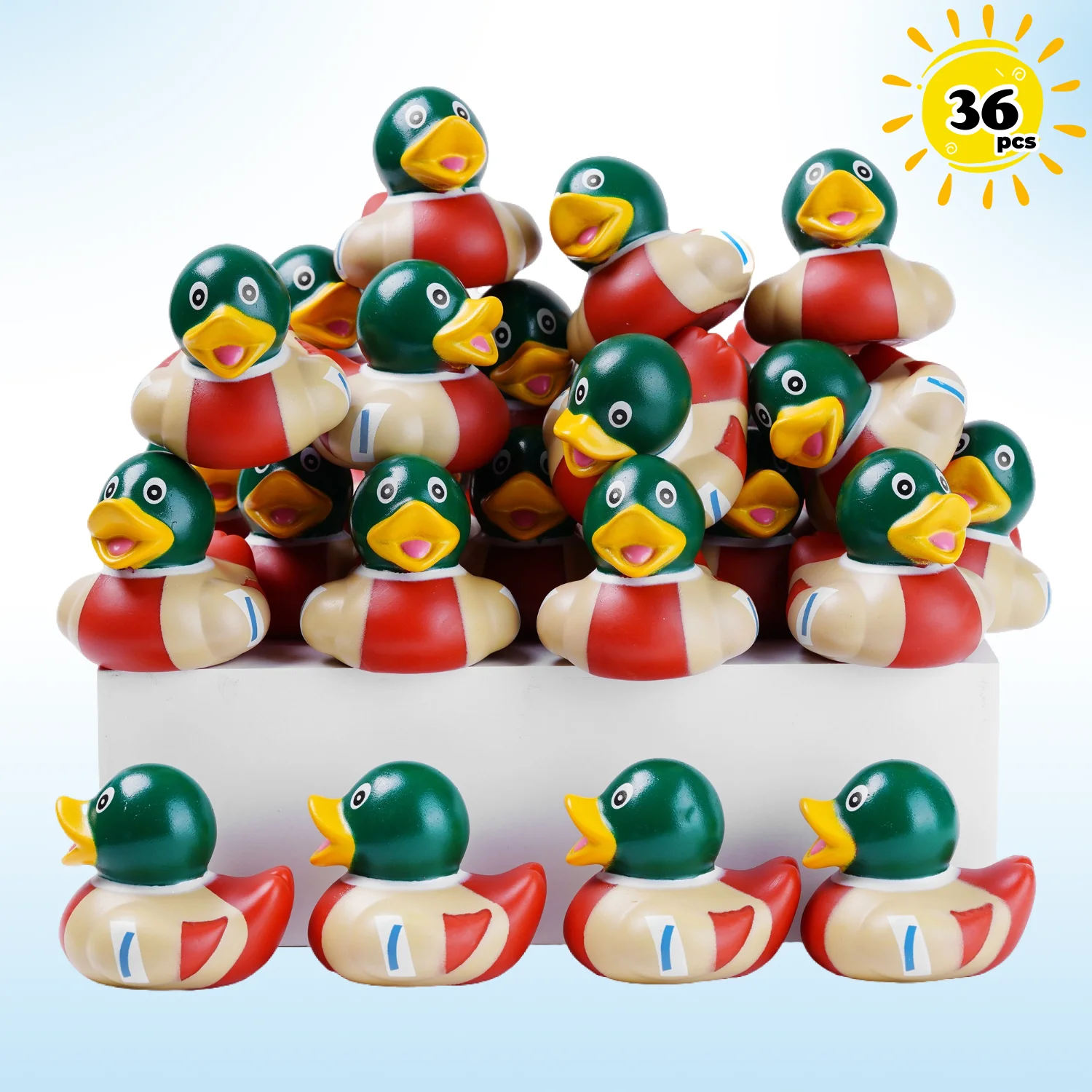 36 peças dukies de borracha mallard-brinquedos de banho de pato de borracha e decoração de carro patos decoração de mesa