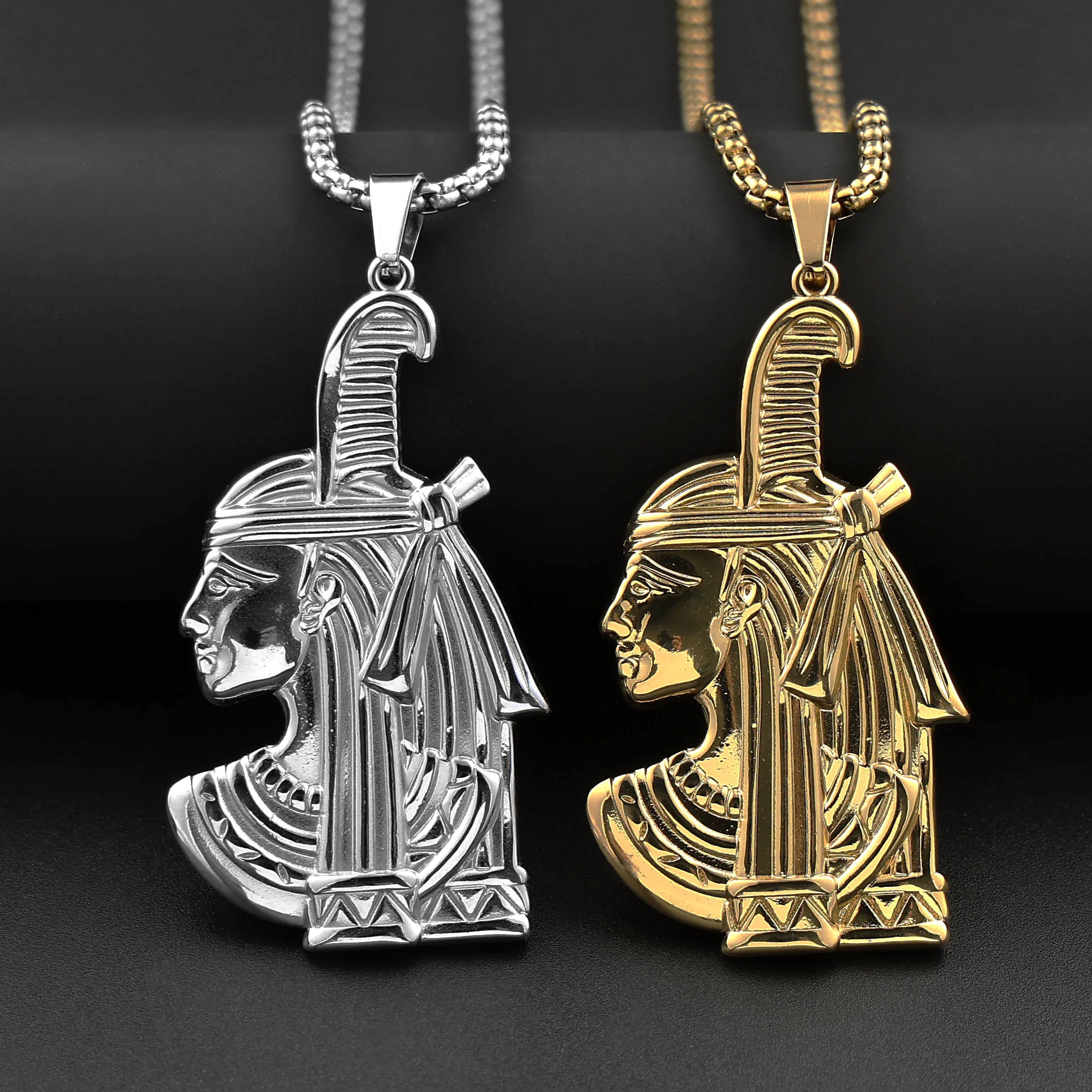 Ancient Egyptian Goddess Maat Feather Of Truth Pendant Necklace Stainless Steel Gold Color Egypt Chain Talisman Jewelry Gift