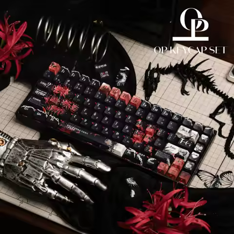 Kaneki Ken Anime Theme Keycaps Set PBT Translucent Cherry Profile Custom Original Handmade Keycaps for Mechanical Keyboard DIY