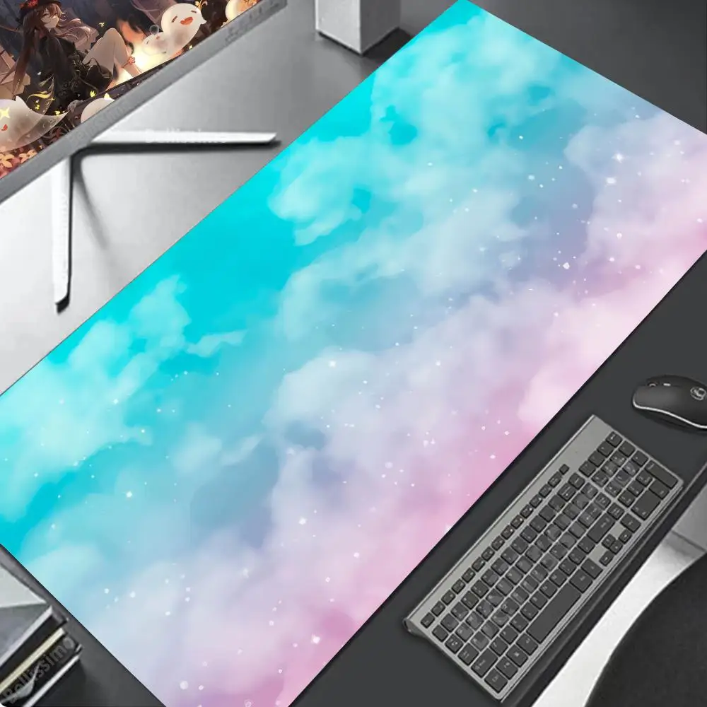 

Красочный коврик для мыши с облаками для ПК-геймеров, большой настольный коврик, подарки для девочек, резиновый коврик для мыши, прочный настольный коврик, HD-качество