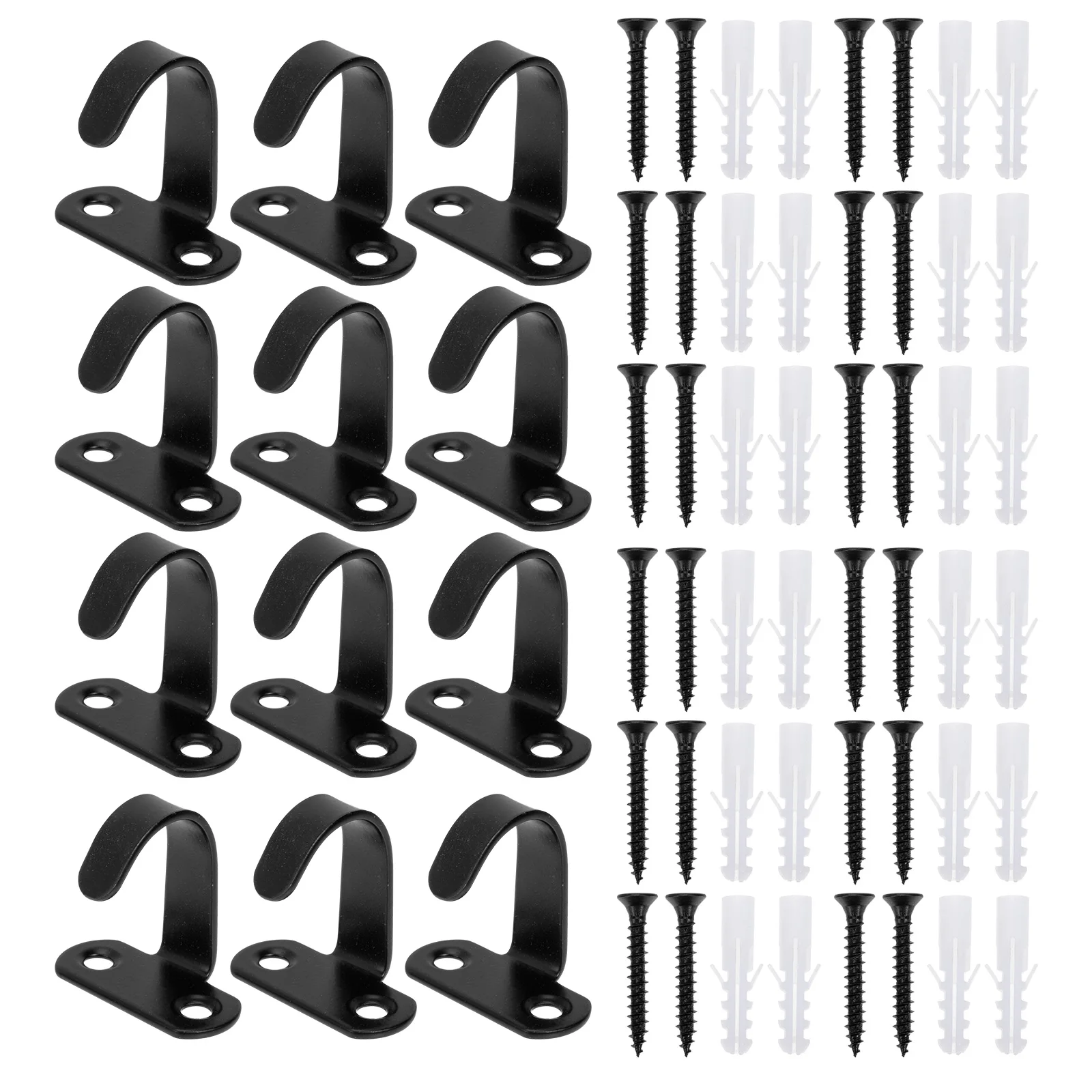 

12pcs Stainless Steel Hooks Heavy Duty Wall Mount Ceiling Black Random for Plants Decor Bathrooms Garages Balcony Outdoor Indoor