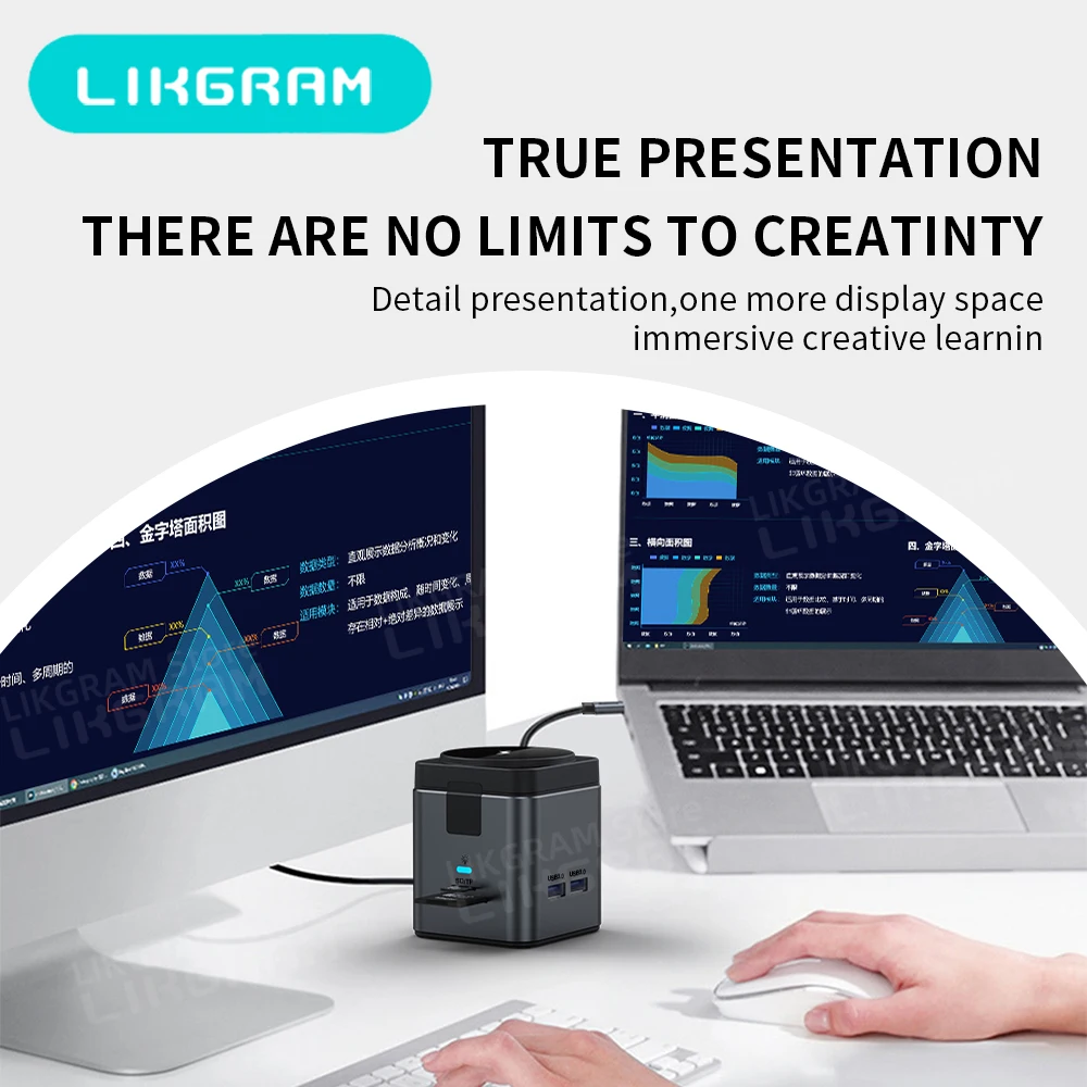 MagSafe Laptop Docking Station 9 in 1 USB C Hub Multiport Adapter with 4K HDMI USB 3.0 SD/TF Card Reader for MacBook Air/Pro