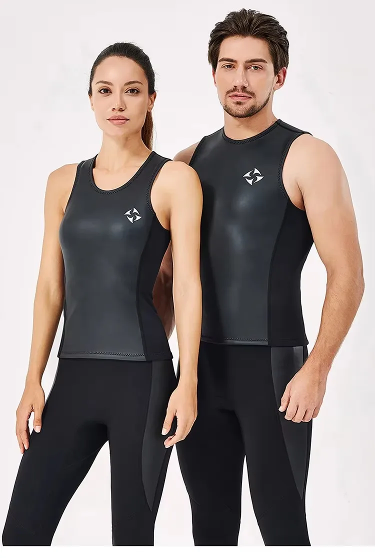 Männer Frauen 2MM Neopren Glattes Haut Neoprenanzug Weste Surfen Schwimmen Tauchen Anzug Westen Triathlon Für Scuba Schnorcheln Speerfischen Tops – Detail 8