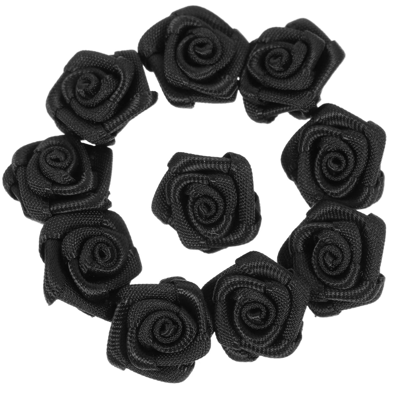 50Pcs Mini Fake Rose Flower Decor Polyester Sewing Accessories for Clothing Hairpins DIY Crafts Hairpin Rose Materials