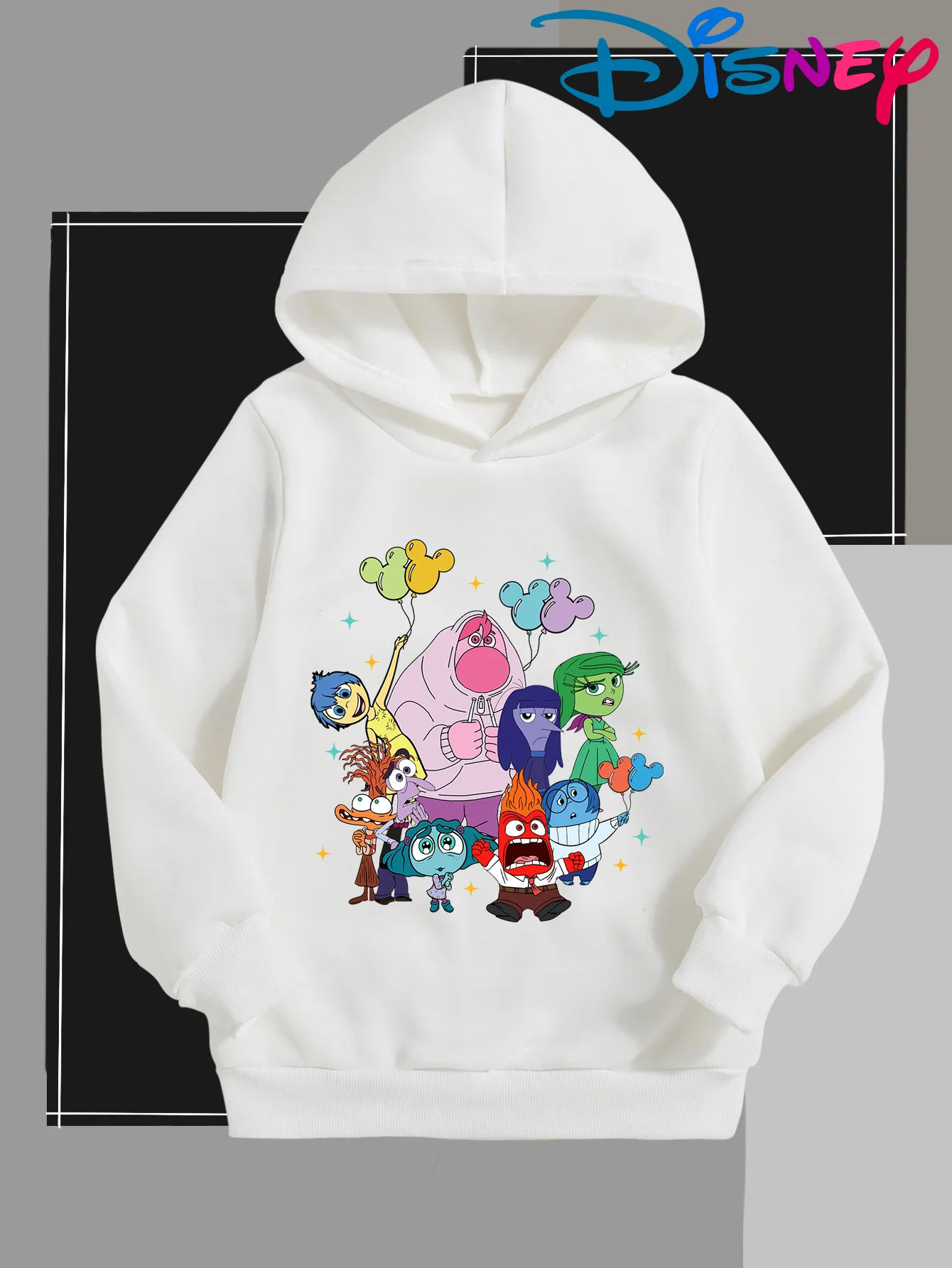هودي ديزني بينك كيدز للأولاد والبنات بأكمام طويلة - نسيج ناعم مطاطي، تصميم كرتوني لطيف من ميني ماوس والأصدقاء، مثالي f #1
