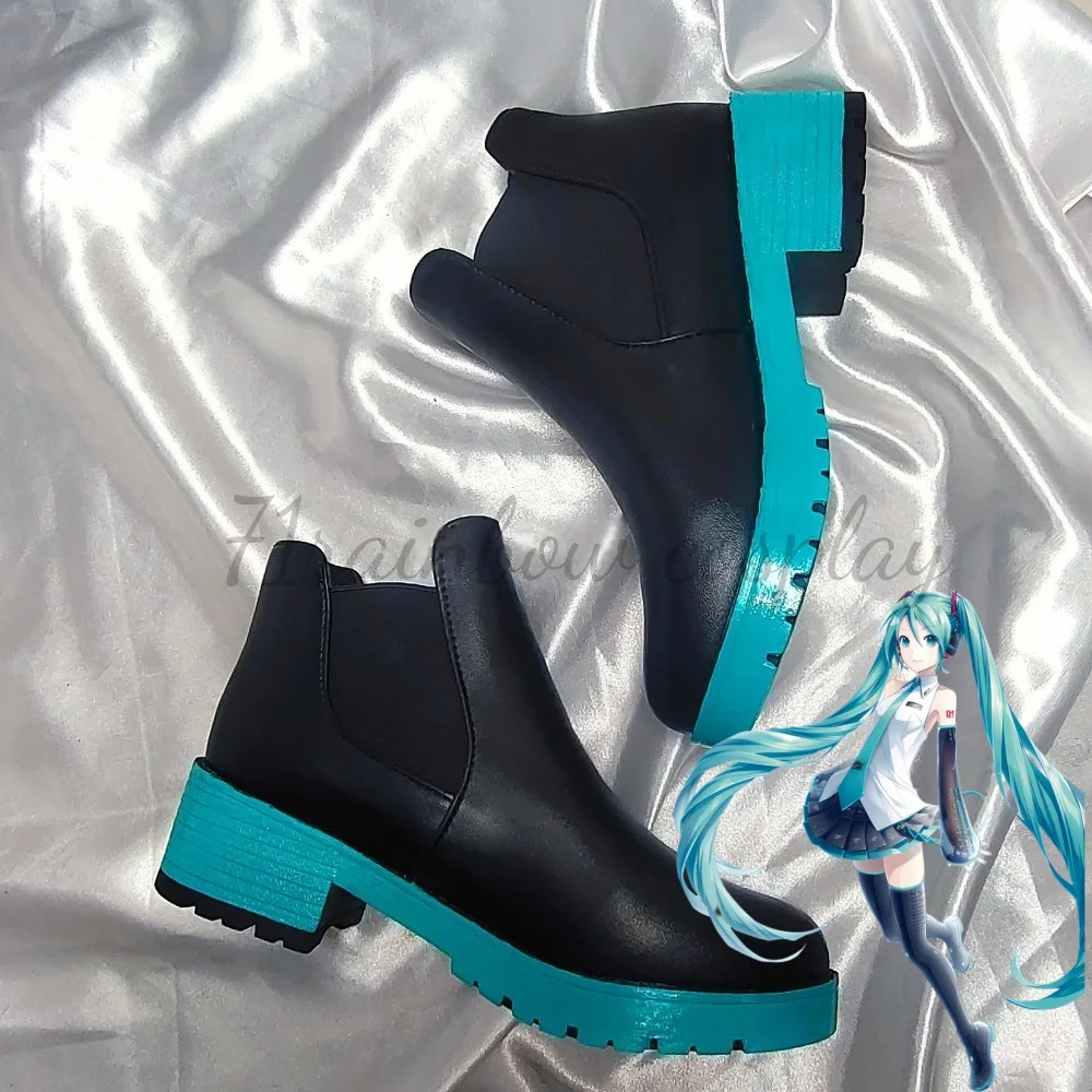 Mikuu Shoes Anime Mikku JK Formula Cosplay Shoes Miku Cosplay Boots Shoes