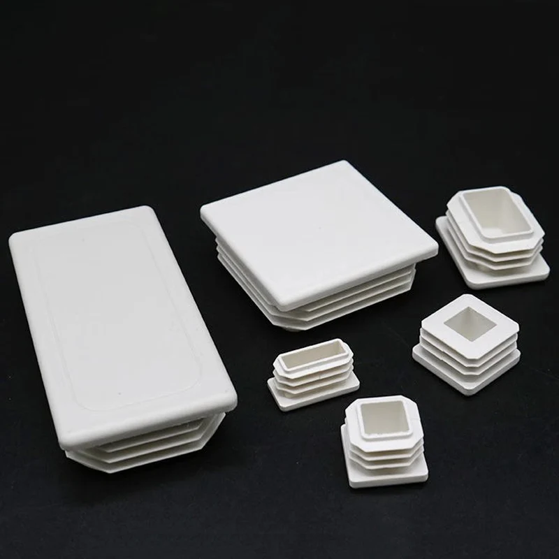 Rectangle/Square Square Plugs Pipe Plastic Blanking End Cap Pipe Inserts Plug Bung Steel Leg Stopfen Dust Cover 15x15mm-50x100mm