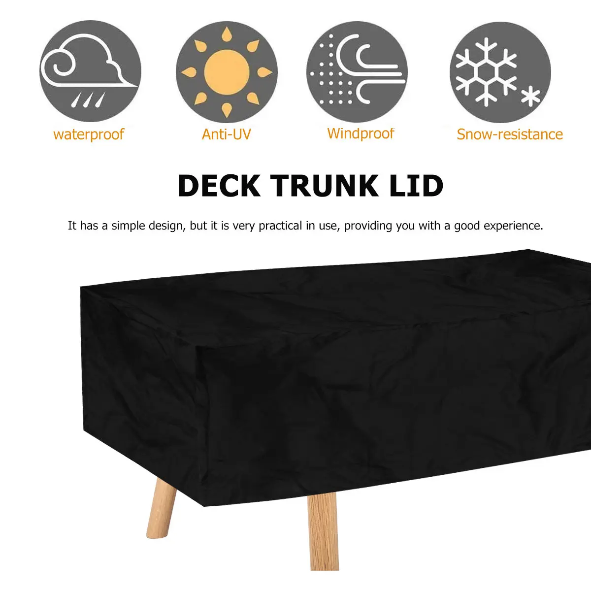 Heavy-Duty Waterproof Deck Box Cover Rainproof Case Cover Uv Resistant Outdoor Storage Box Protector Easy to Carry Store