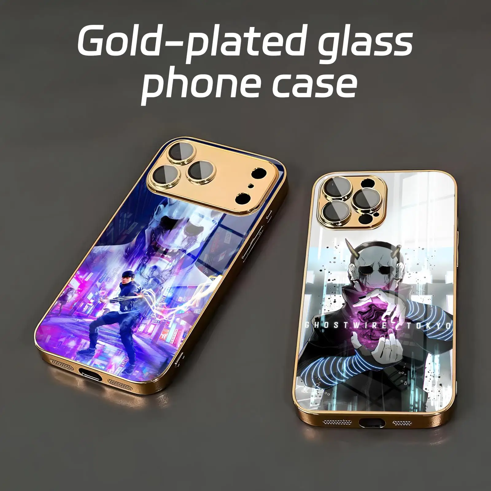 Ghostwire Tokyo  Phone Case For iPhone17 16 16e 15 14 13 12Plus Mini Pro Max Electroplated glass Phone Case