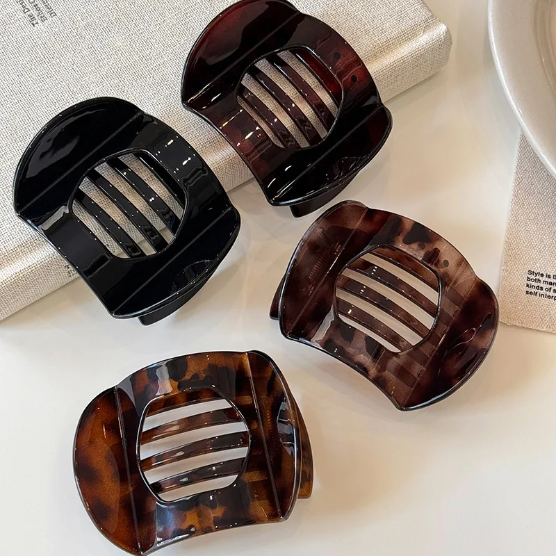 

New Korean Acetic Acid Hair Clip Hair Accessories Women's Spoon Clips Spring Clip Leopard Hair-Clip Top Clip Simple Headpiece