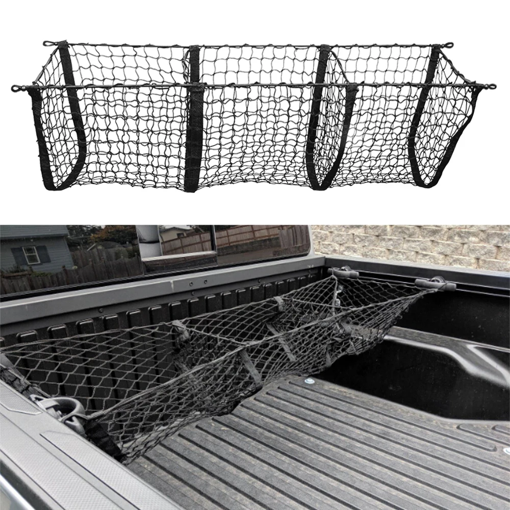 Cargo Net for Pickup Truck Bed Trunk Cargo Storage Organizer Mesh Cargo Net Truck Bed Interior Accessories Car Rear Storage Set