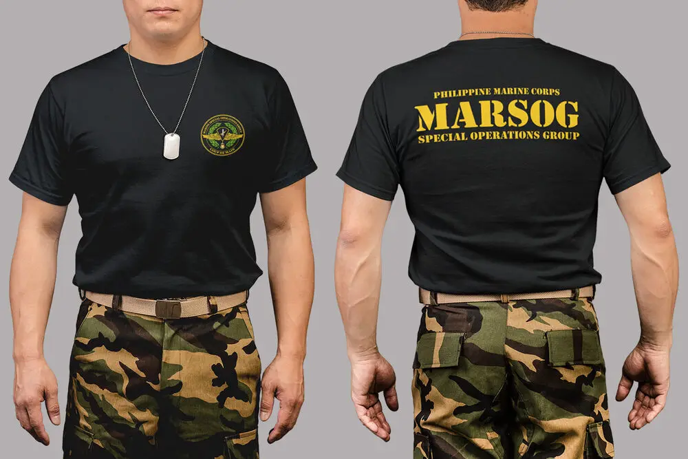 Philippine Marine Special Operations Group MARSOG Forces Military Men T-shirt Short Sleeve Casual Cotton O-Neck Summer Shirts