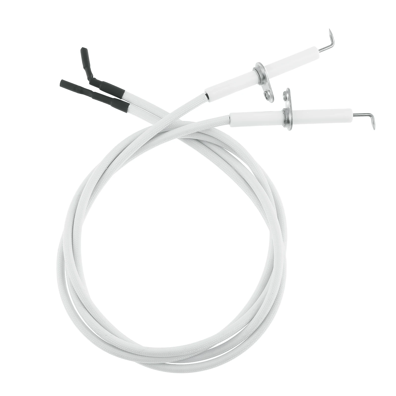 2Pc Ceramic Igniter Electrode w/700 mm Ignition Spark Plug Wire Used Push Button Piezo Igniter for Gas Grill /Fire Pit/Fireplace
