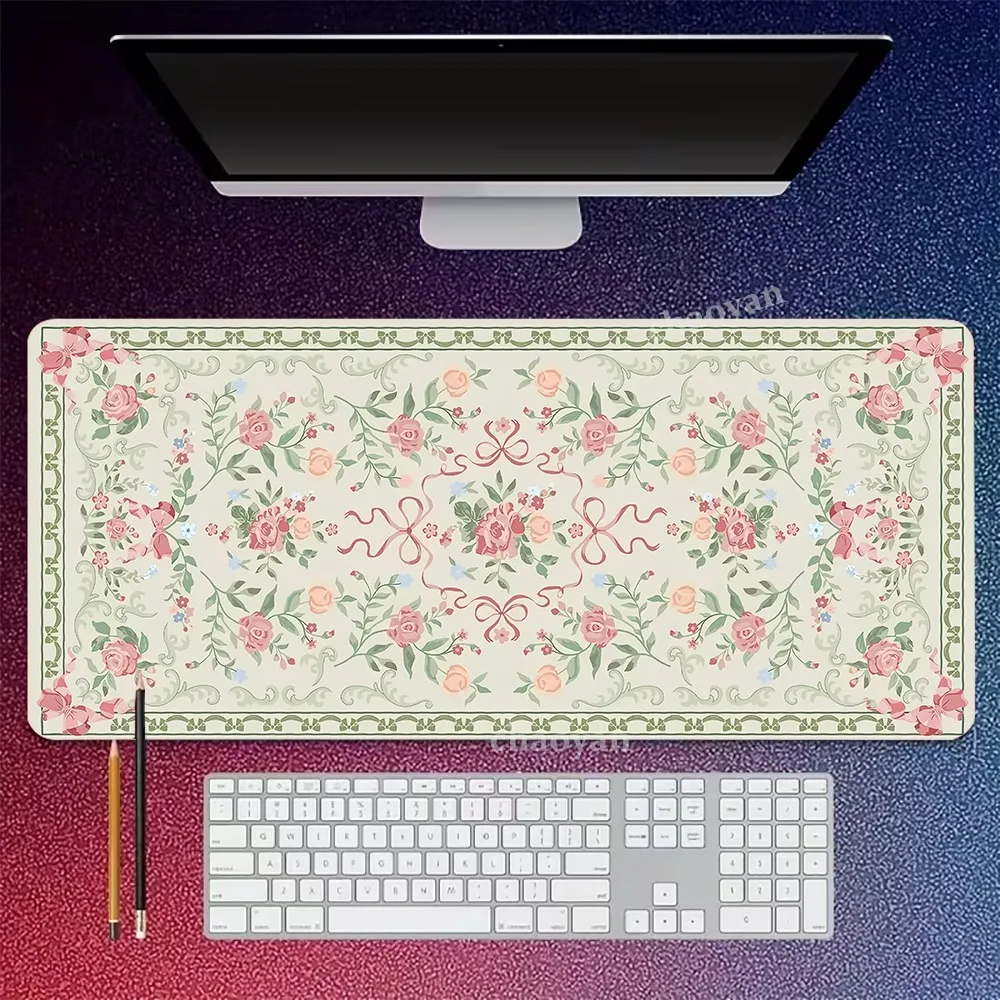 

The green floral Persian mouse pad, Gaming Mousepad Keyboard Gamer Rubber Anti-wrinkle Anti-Slip Bottom Desk Mat rug