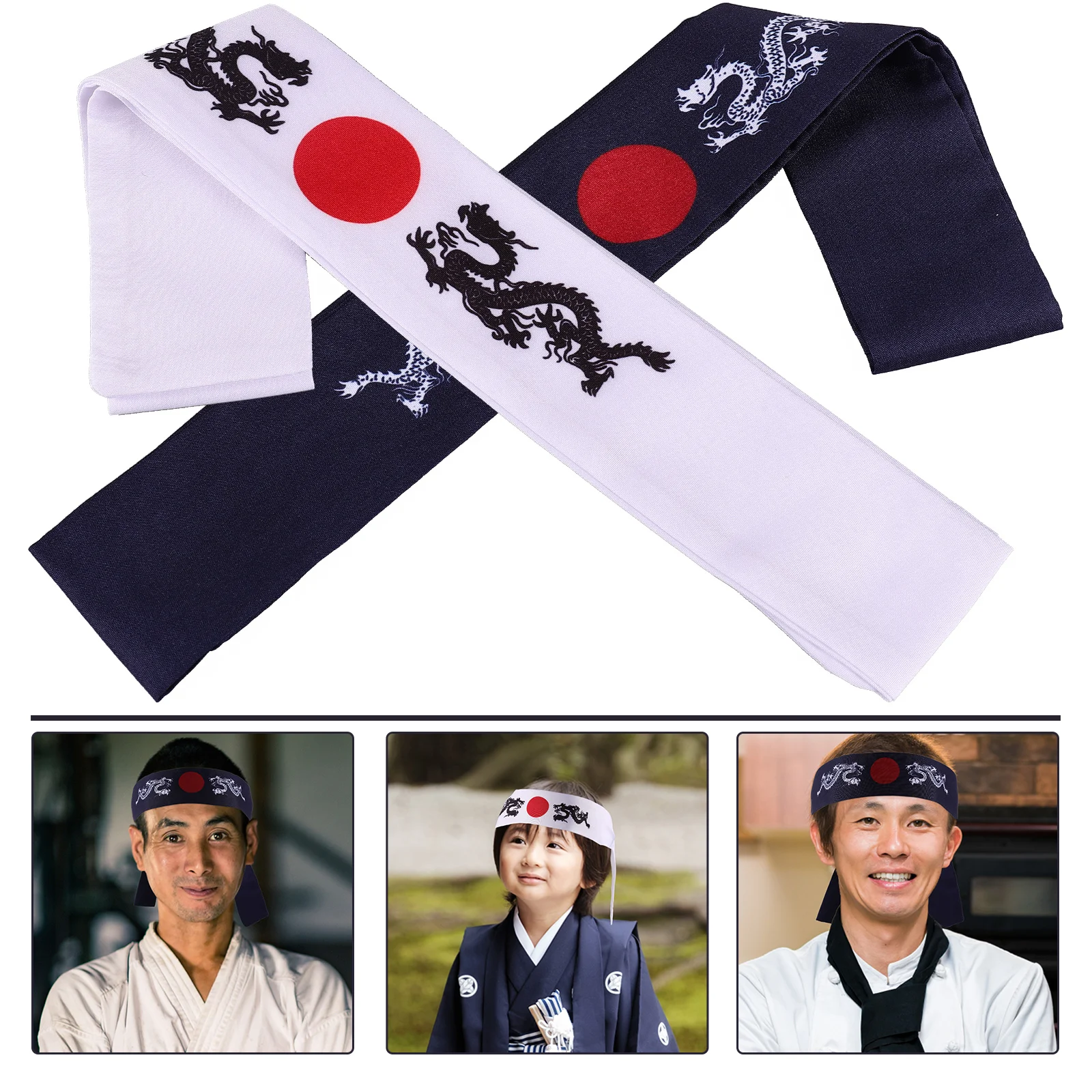 

2 Pcs Winning Headscarf Decorative Karate Headbands Athletic Sports Sushi Chef Headwear Japanese Cooker Accessories Child