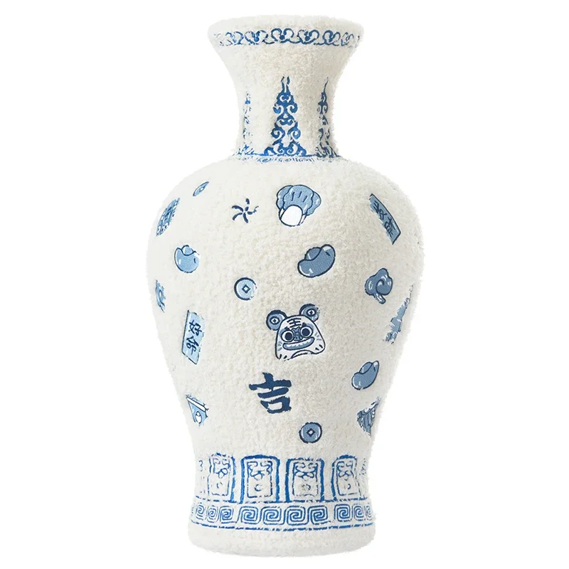 FG10Guanyin bottle, blue and white, zodiac plush high-end design creative decoration arrangement