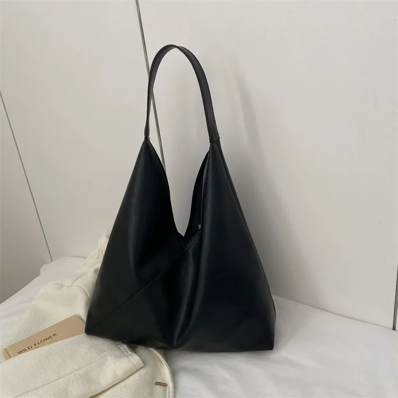 PU Solid Color 2024 New High Capacity Tote Bag Hasp Simple Fashion Damska torba na ramię Soft High Beauty Popular Handbag