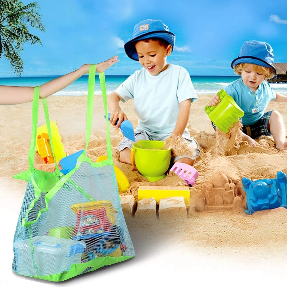 Children Sand Away Protable Mesh Bag Kids Toys Clothes Storage Bags Swimming Large Beach eco Bag Women Cosmetic Makeup Bag