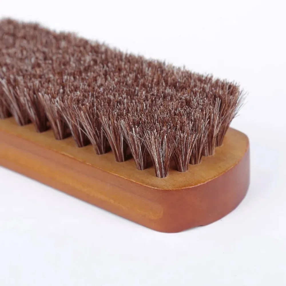 Horse Hair Brush Men Shoe Boot Polish Natural Wooden Shoe Oil Polishing Tools Cleaning Brush for Suede Nubuck Boot Shoes Cleaner