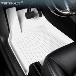 For Tesla Model 3 Highland Foot Mats Carpet Pads Waterproof White TPE Seat Cover Cushion Double Layer MENIS Blanket Floor Mat