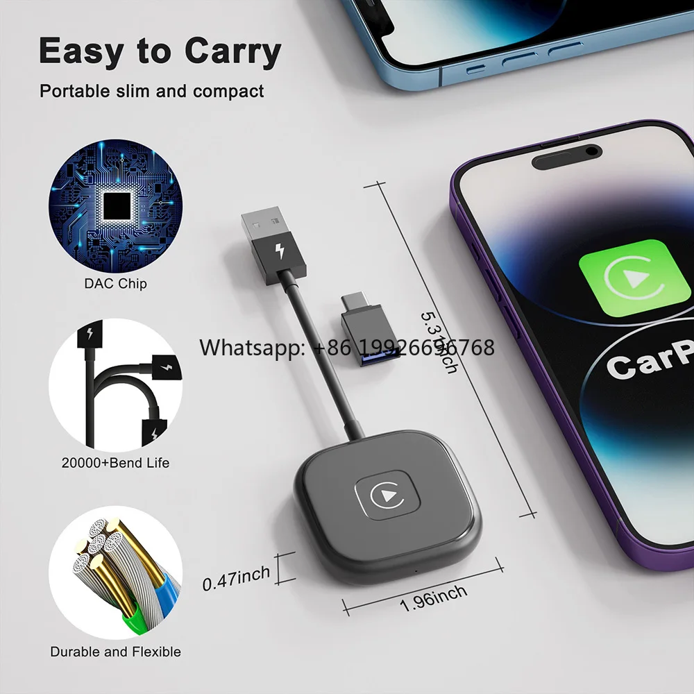 

Беспроводной адаптер CarPlay Car Play Dongle для iPhone Apple Dongle Проводной к беспроводному CarPlay от производителя