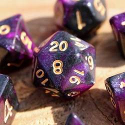 Starry Sky Dice para DND Dungeons and Dragons, Tabletop Roleplaying, Optical Galaxy, D & D, RPG, DND, Tabletop, 7PCs por conjunto