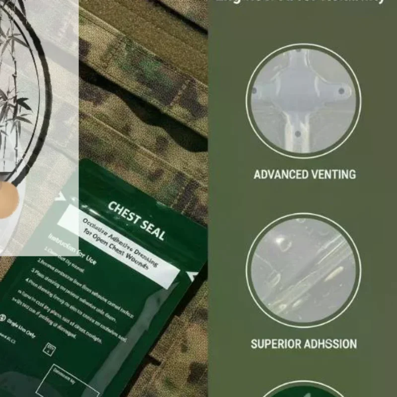 Safety Survival Emergency Trauma Sticker Chest Seal Vented First Aid Patch Outdoor Tool
