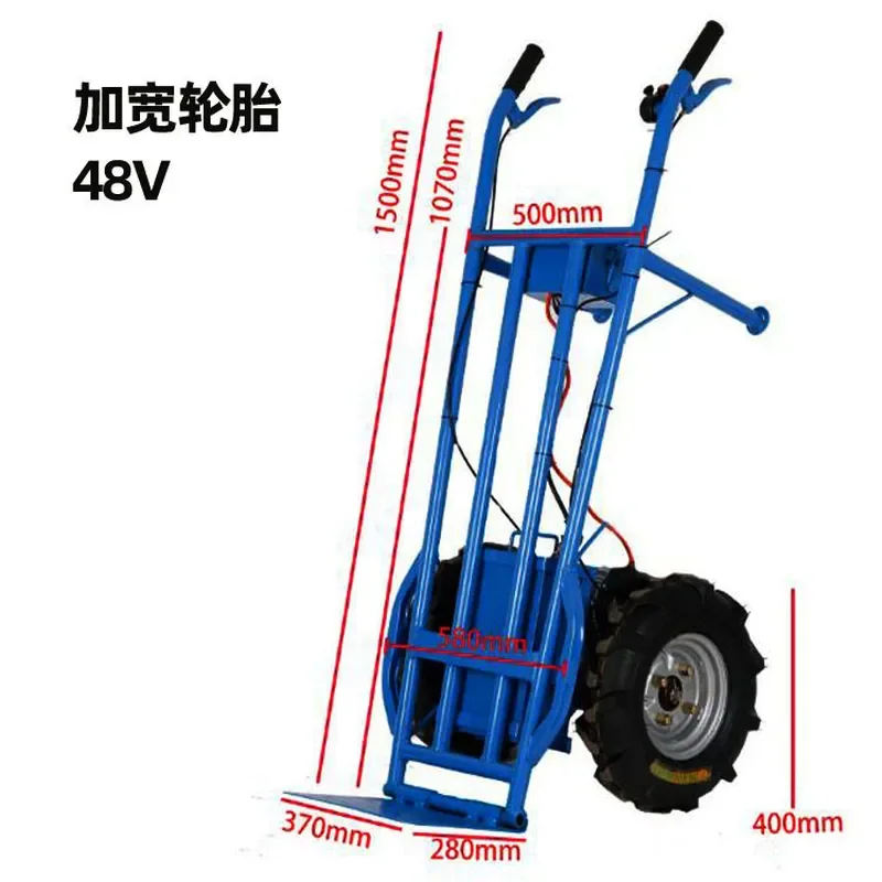 Electric Two Wheeled Hand Truck High Load Heavy Duty Cargo Dolly Portable Folding Trolley for Warehouse Logistics Moving