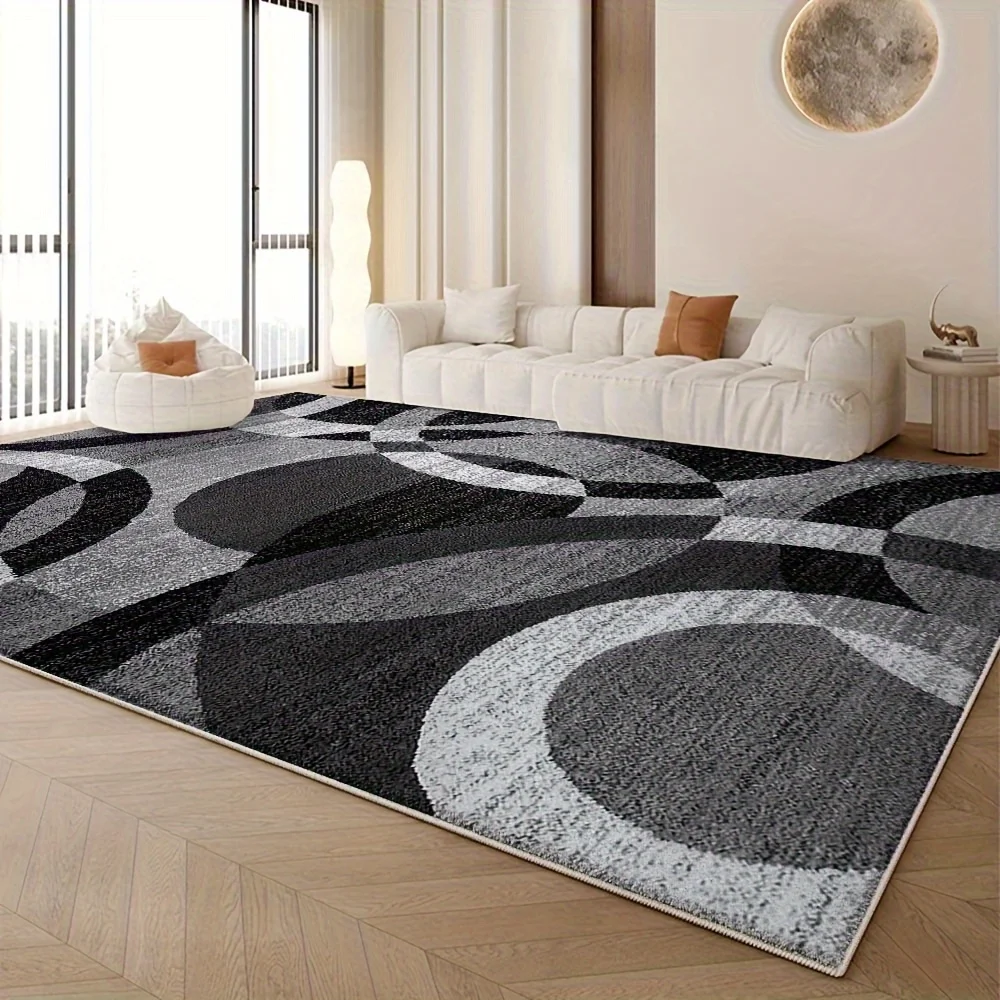 VIKAMA Modern Geometric Rug Stain-Resistant & Non-Slip Bedroom Entrance & Bedside Mat Living Room Sofa Rug Home Decor - view 3