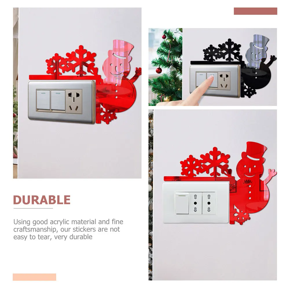 

4 Pcs Snowflake Snowman Wall Sticker Pattern Christmas House Decorations for Home Acrylic