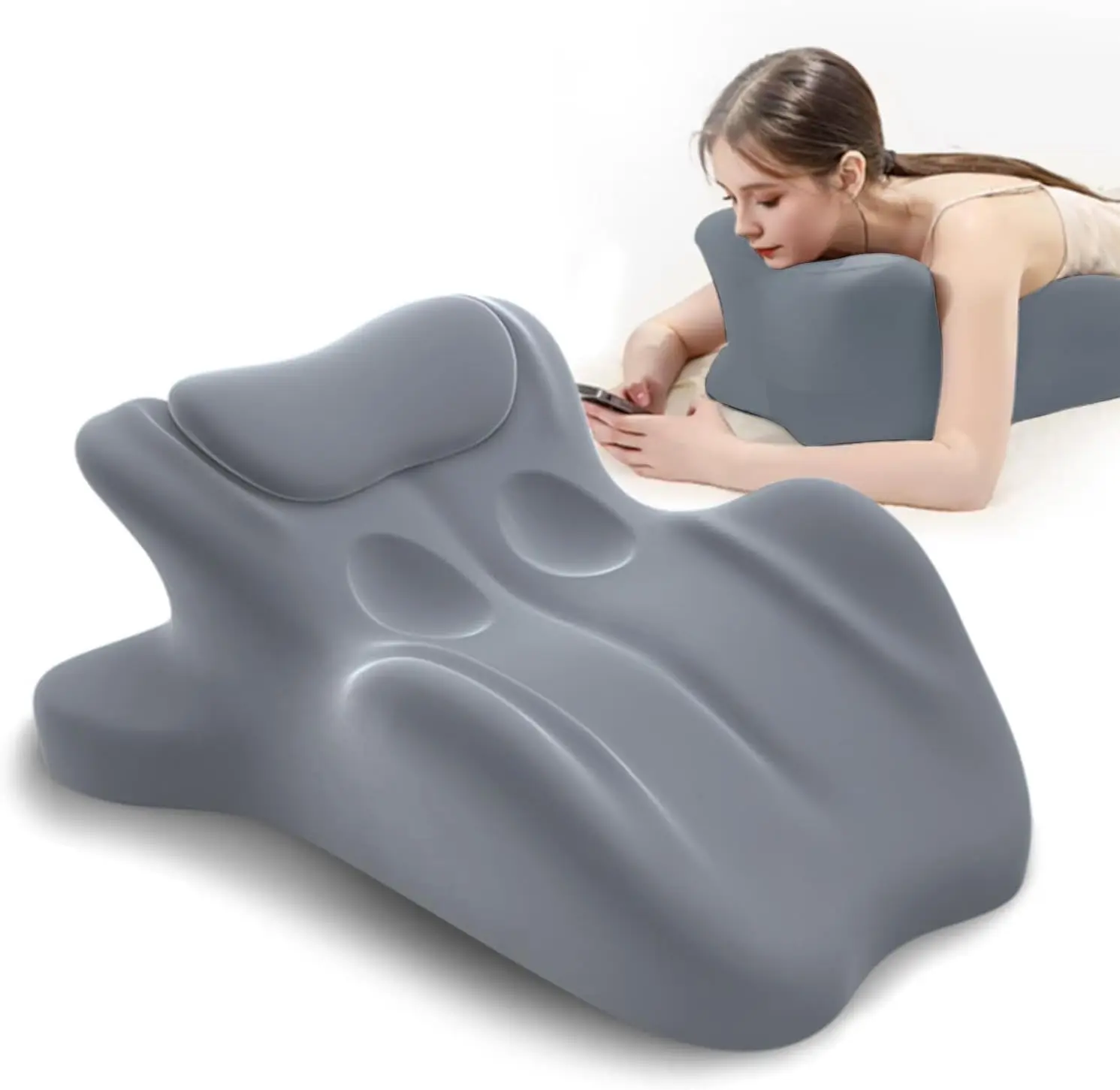 

27 ° Эргономичная подушка-клин из пены с эффектом памяти для поддержки шеи и поясницы, комфорт в различных положениях, серая