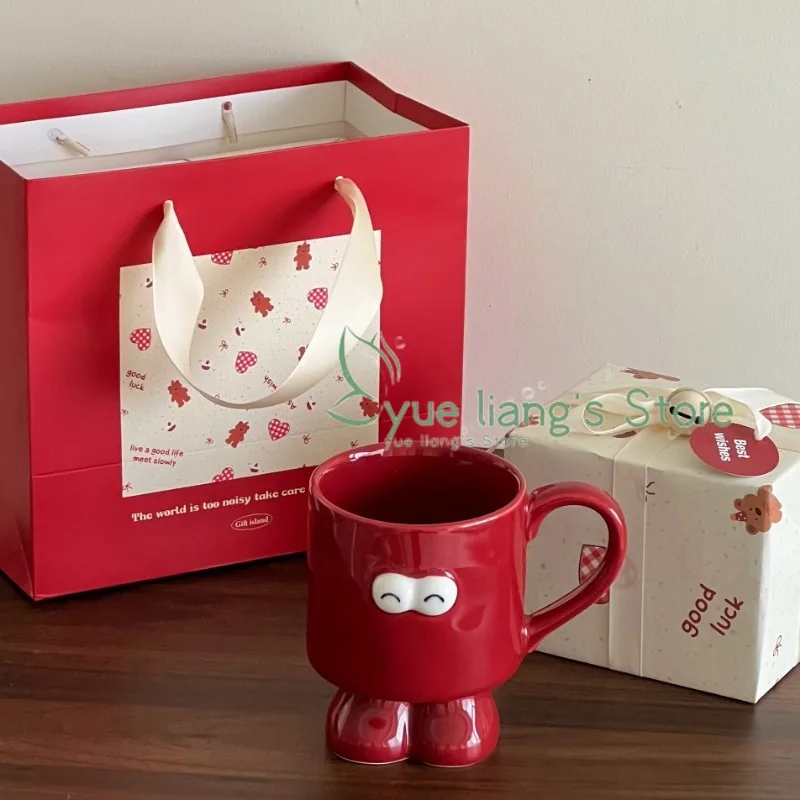 

Cute Relief Big Eyed Mug, Underglaze Color, Heat-resistant Coffee Cup Christmas Gift Cute Ceramic Cup Student Cup Breakfast