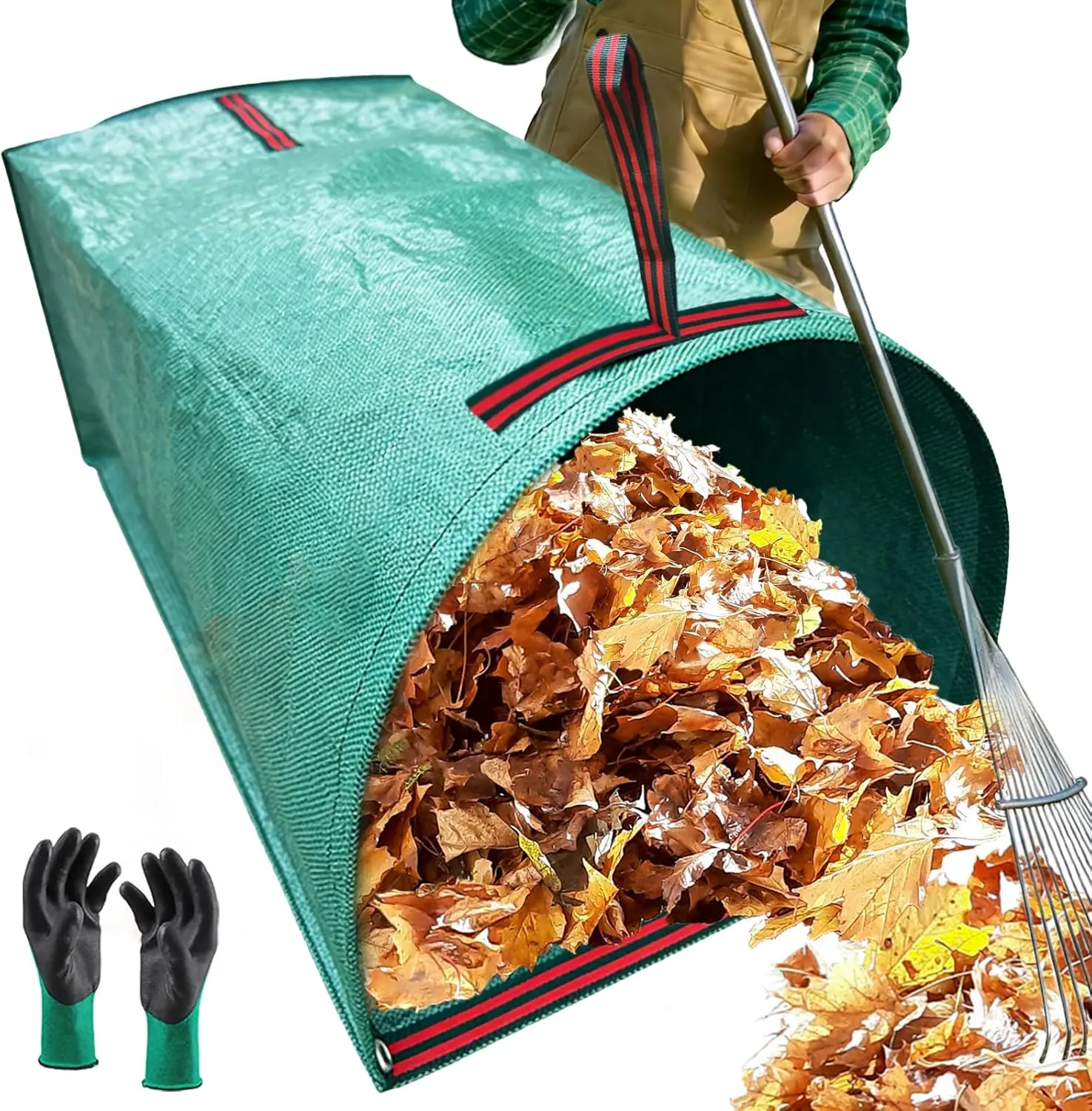 

72 Gallon Leaf Collector Bag, Reusable Yard Waste Container for Leaves, Lawn Debris, Grass Clippings