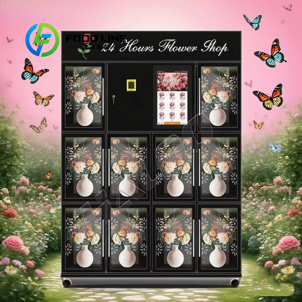 Refrigerated Flower Vending Machine Smart Cooling Locker with Unique Flower-Shaped Design for Fresh Bouquets Retail