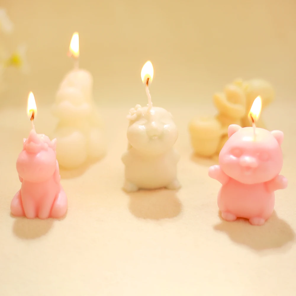 LZ050 3D Cute Animals Silicone Candle Mold Unicorn Squirrel Gypsum Ornaments Resin Molds For Desktop Decoration