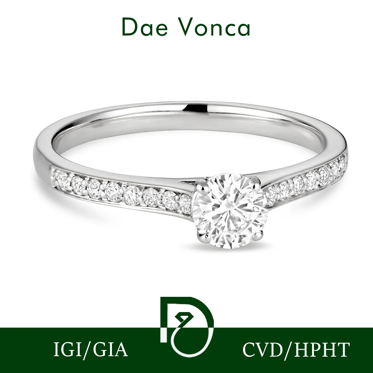 

Round Lab Grown With Zero Emissions Diamond Ring 9K/14K/18K White Gold Half Eternity Diamond Ring For Wife Luxury Jewelry