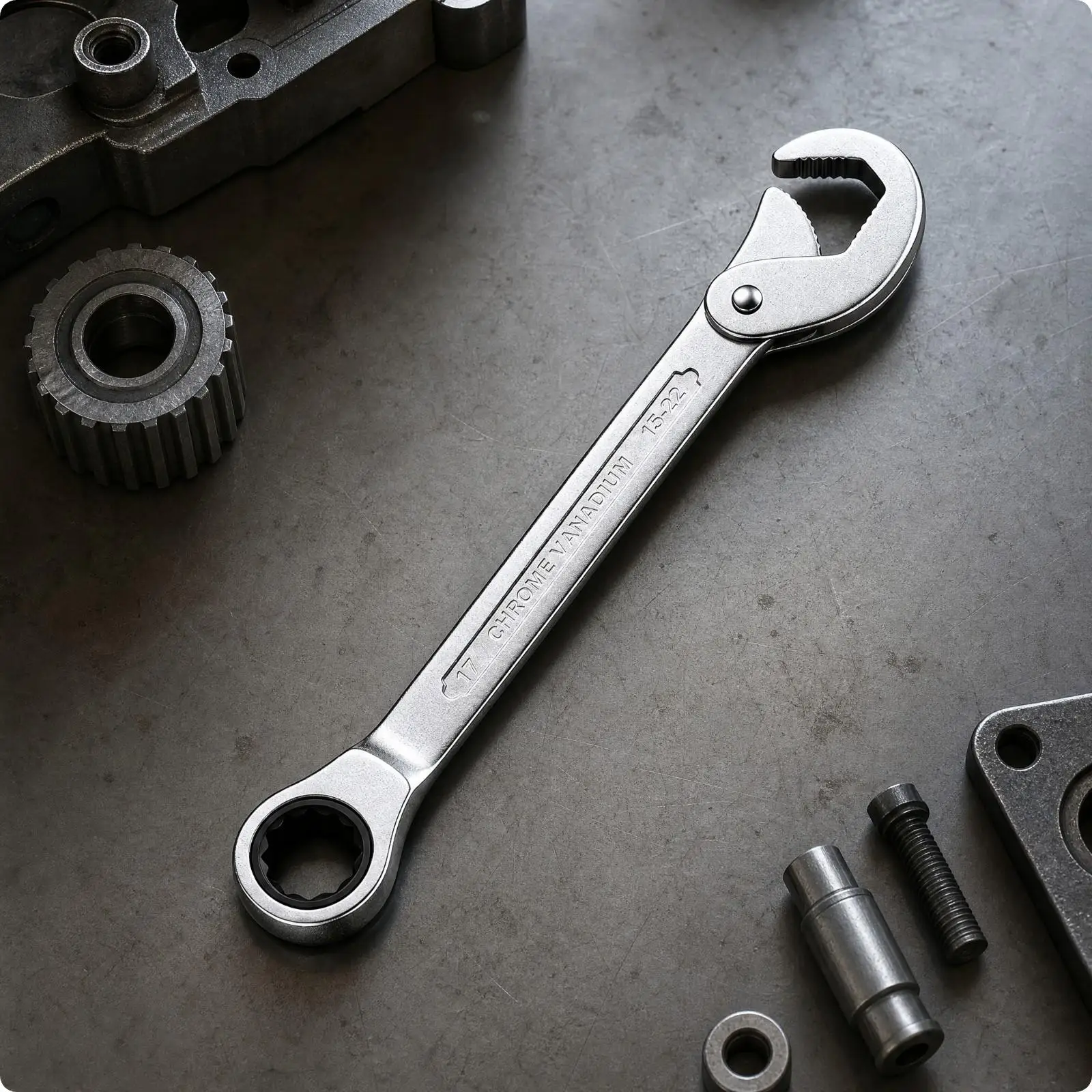 72 Tooth Universal Ratchet Wrench 5 Degree Fine Gear Open Box Combo for Tight Area Fastening Loosening Car Repair Tool Set