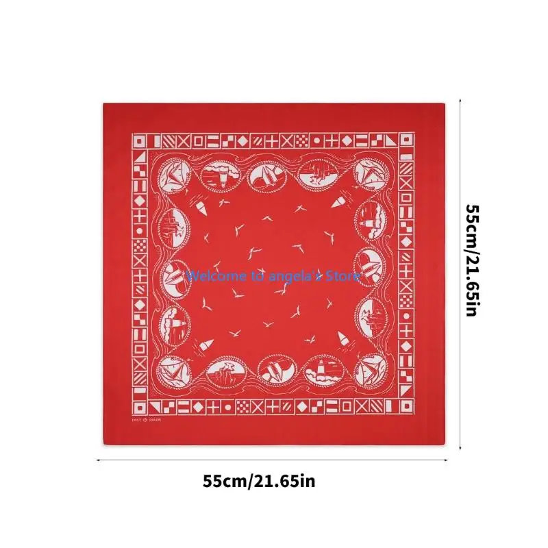 X4YC وشاح قطني مرن مطبوع بتصميم الهيب هوب لحفلات التنزه سيرًا على الأقدام والملابس اليومية