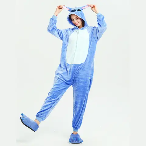 Kigurumi Stitch Piżamy Kombinezony dla Dorosłych Kobiet i Mężczyzn, Kostiumy Zwierzęce, Kombinezony, Stroje na Boże Narodzenie, Halloween, Cosplay, Imprezy