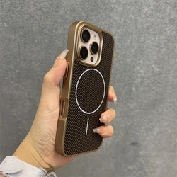 Carbon Fibre Texture for MagSafe Phone Case for iPhone 16 17 17pro max 15 Pro 14 13 12 Magnetic Wireless Charging Bumper Cover